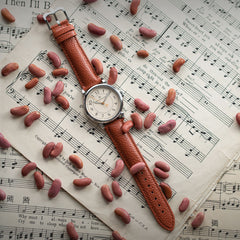 Rue Canal Watch - Cream Dial Front with Red Beans and Sheet Music